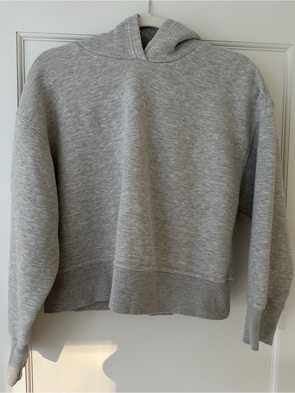Zara heathered Gray Pullover Hoodie cropped sweatshirt M
